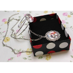 Inuyasha 犬夜叉 anime Cabochon Necklace and Bracelet Set